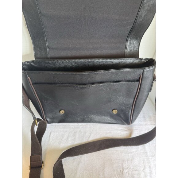 💜SOLD💜Men's Aldo Black / Brown Messenger Laptop Bag/ Brief Case Adjustable Strap - Picture 5 of 6